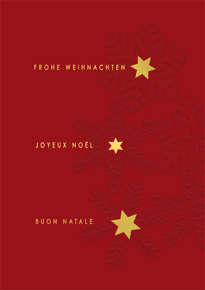 Karte A5 Frohe Weihnachten (Multilingual)