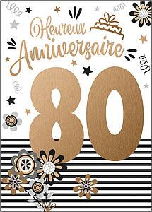 Carte A4 Anniversaire 80 ans